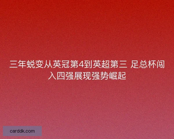 三年蜕变从英冠第4到英超第三 足总杯闯入四强展现强势崛起 三年蜕变从英冠第4到英超第三 足总杯闯入四强展现强势崛起