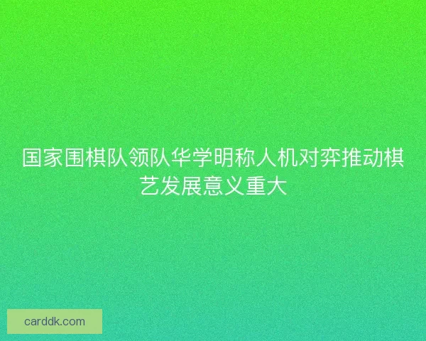 国家围棋队领队华学明称人机对弈推动棋艺发展意义重大