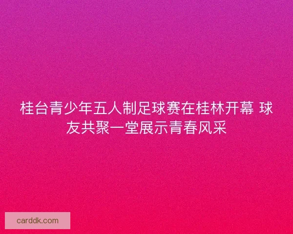 桂台青少年五人制足球赛在桂林开幕 球友共聚一堂展示青春风采 桂台青少年五人制足球赛在桂林开幕 球友共聚一堂展示青春风采